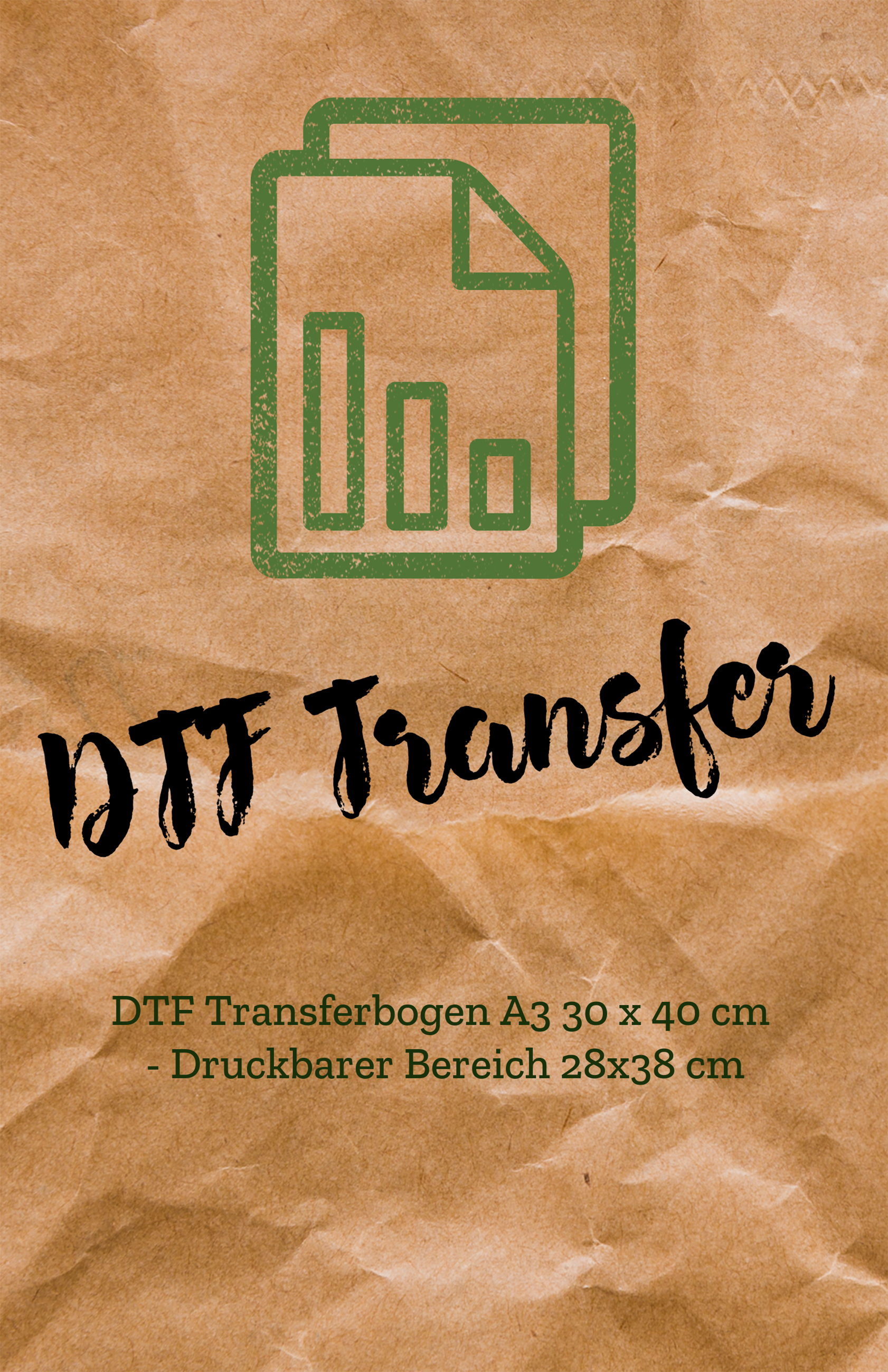 DTF (Direct to Foil) Transfer Nachtleuchtend Format A3 | Druckbereich 28 x 38 cm | Glow in the Dark DTF-Transfer